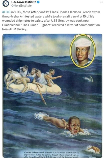 El Instituto Naval de los Estados Unidos recordó a French en sus redes sociales