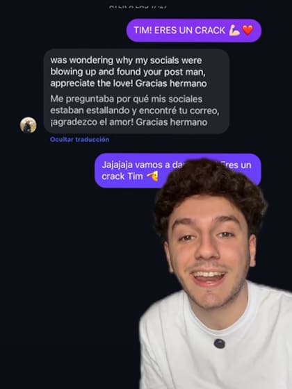El intercambio de mensajes entre "elscarso" y Tim Payne (Foto: Instagram @elscarso)