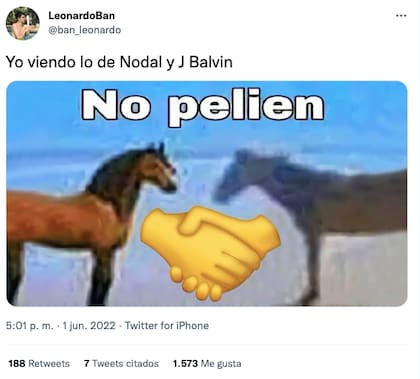 El intercambio de mensajes y publicaciones entre Nodal y J Balvin se volvió tendencia en Twitter con memes