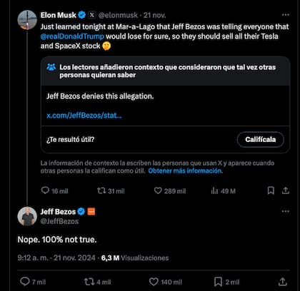 El intercambio entre Elon Musk y Jeff Bezos