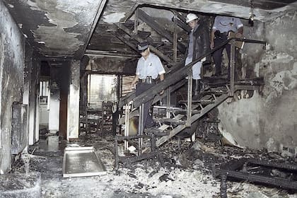 El interior de la casa de los Bagnato, consumido por las llamas
