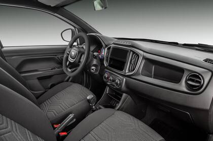 El interior de la Fiat Strada cabina simple