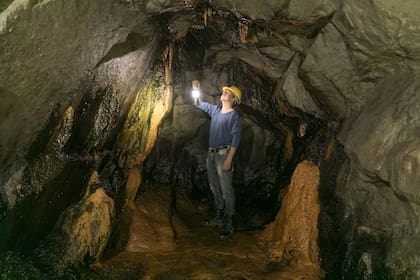 El interior de la mina Santa Rita hoy convertido en atractivo turístico.