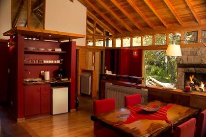 El interior de las cabañas.