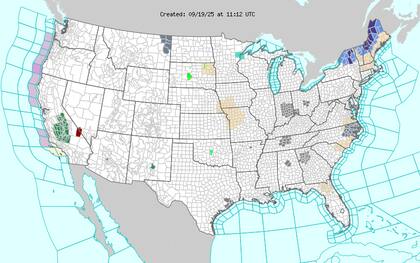 El interior del noreste y el norte de Nueva Inglaterra registrarán mínimas gélidas entre 28 °F (-2 °C) y 35 °F (1 °C) durante las madrugadas