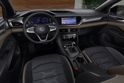 El interior del nuevo Volkswagen Taos estrena nuevos sistema de infotaintment y pantalla de 10"