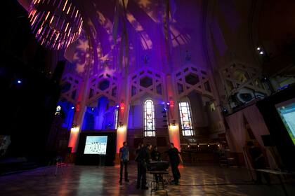 El interior del Théâtre Paradoxe, donde estaba la iglesia formerly Notre-Dame-du-Perpétuel-Secours, en Montreal