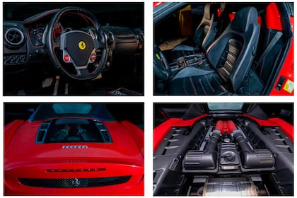 El interior y el motor de la cupé Ferrari F430 subastada.