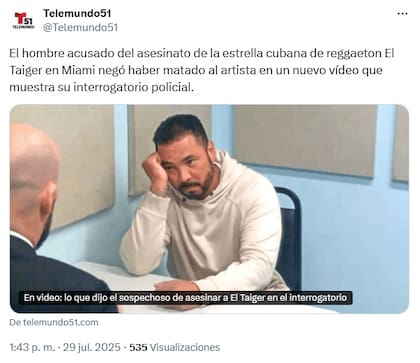 El interrogatorio se llevó a cabo en octubre de 2024, pero se volvió público hasta julio de 2025 (X/@Telemundo51)