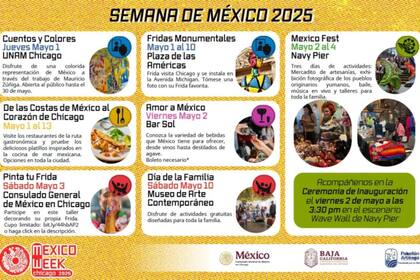 El itinerario de actividades para la Semana de México 2025 en Chicago es variado (Foto: Consulado de México en Chicago)