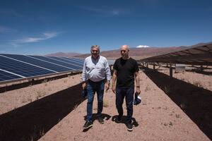 El jefe de gobierno porteño, Horacio Rodríguez Larreta, con el gobernador de Jujuy, Gerardo Morales, durante la visita al Parque Solar en la localidad de Cauchari