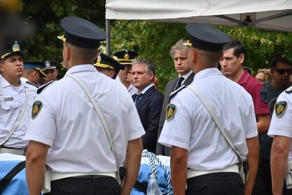El jefe del Gabinete porteño, Felipe Miguel y el ministro de Justicia y Seguridad (en uso de licencia), Marcelo D´Alessandro, presentes en la ceremonia