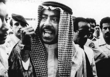 Fahad Al-Sabah, el padre de Ahmad Al-Sabah, durante el polémico Francia-Kuwait del Mundial 1982