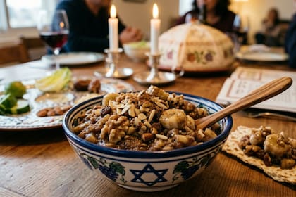 El joroset es un postre tradicional judío que se consume durante el Pesaj, sin ingredientes nocivos para el cuerpo