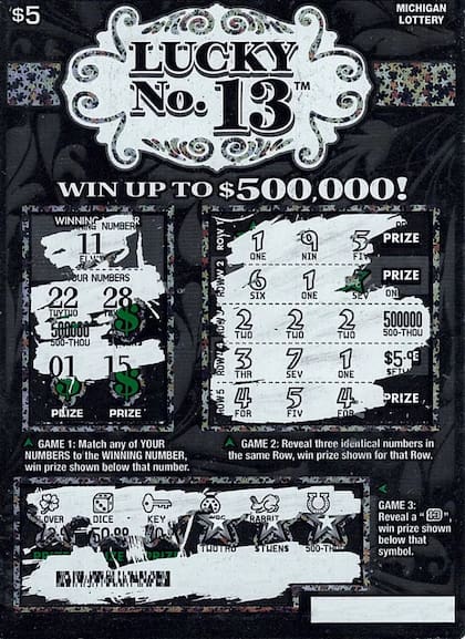 El joven de Michigan ganó US$500 mil con un billete del juego instantáneo Lucky No. 13