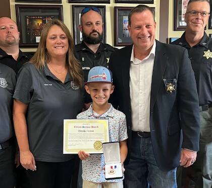 El joven Drake obtuvo un reconocimiento del Sheriff por sus actos