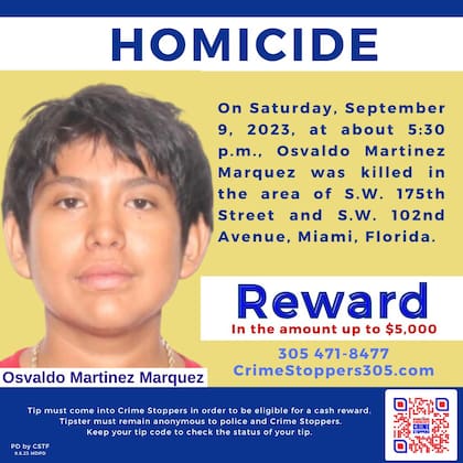 El joven Osvaldo Martínez Marquez fue encontrado muerto por arma de fuego