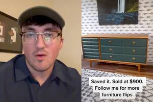 El joven suele compartir en redes todo el proceso de recuperación y venta de muebles usados