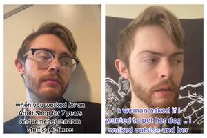 El joven suele contarle a sus seguidores de TikTok sus experiencias como exempleado de un sexshop