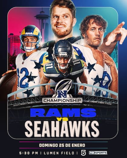 El juego entre los Seahawks y Rams definirá al primer equipo que disputará el Super Bowl 2026 (X/@nflmx)