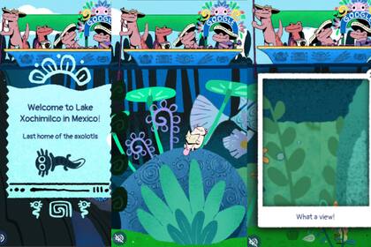 El juego interactivo de Google sobre el  lago de Xochimilco (Captura Google)