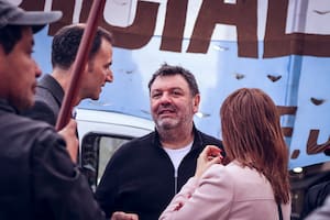 El juez federal Ariel Lijo en una manifestación de empleados judiciales