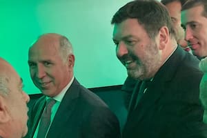 El juez federal Ariel Lijo junto al ministro de la Corte, Ricardo Lorenzetti, en una visita a Rosario