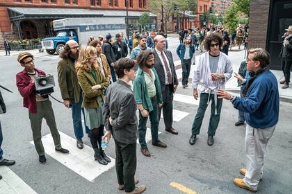 El juicio de los 7 de Chicago de Aaron Sorkin con Sacha Baron Cohen, Jeremy Strong , Eddie Redmayne, Michael Keaton, Mark Rylance, John Carroll Lynch, Joseph Gordon Levitt