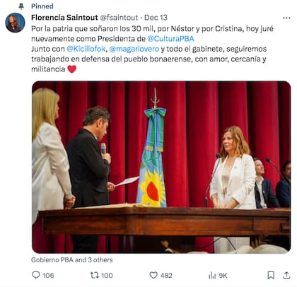 El juramento de Saintout al reasumir como responsable del Instituto de Cultura de la provincia
