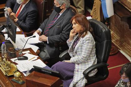 Cristina Kirchner, durante la última sesión del Senado que le tocó presidir