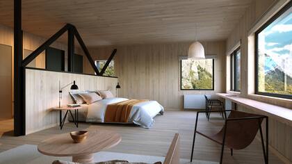 El kodge de Explora en El Chaltén, en la ladera norte del río Eléctrico, y con vistas inigualables al glaciar Marconi y el Valle Eléctrico