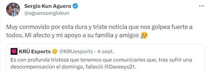El Kun Agüero le dedicó un mensaje a la familia