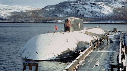 El Kurk en una base naval cerca de Vidyayevo en el Mar de Barents cerca de Severomorsk