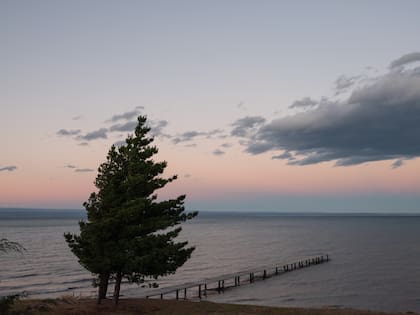 El lago Buenos Aires desde el Hotel Tierra de Los Antiguos.