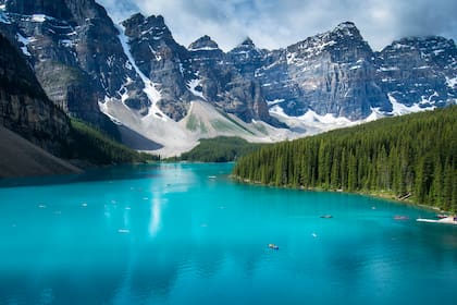 El lago Moraine en Alberta