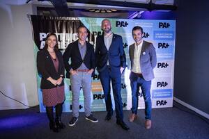 El lanzamiento de Potencia Argentina: Laura Oller, el empresario David Vélez, Santiago Bermúdez y Juan Maquieyra