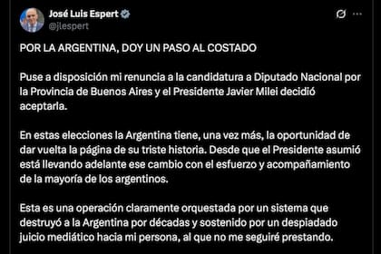 El legislador comunicó su decisión a través de un comunicado en la red social X