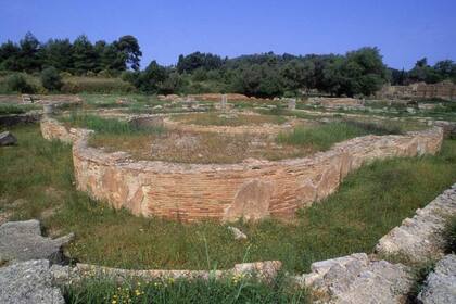 El Leonideo en el sitio de los Juegos Olímpicos Antiguos en Olimpia en Grecia