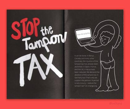 El libro es un manifiesto contra los impuestos y una herramienta para generar conciencia sobre la menstruación.
