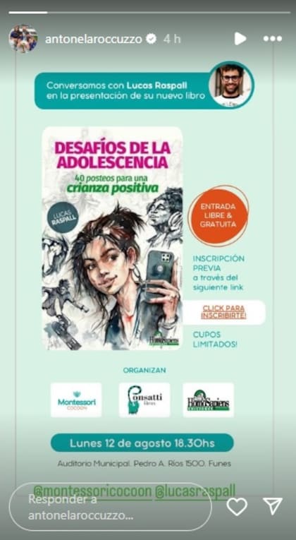 El libro que recomendó Antonela Roccuzzo: Desafíos de la adolescencia, 40 posteos para una crianza positiva