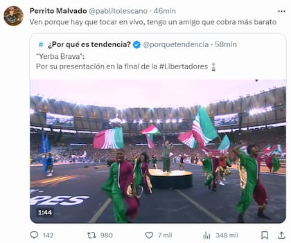 El líder de Damas Gratis publicó una serie de tuits contra la banda de cumbia villera y no se guardó nada  (Foto: captura X)