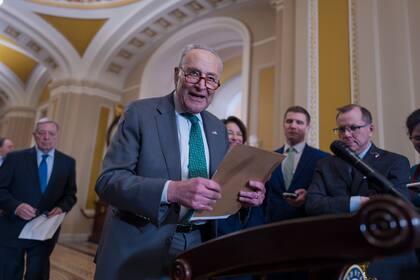 El líder demócrata en el Senado, Chuck Schumer