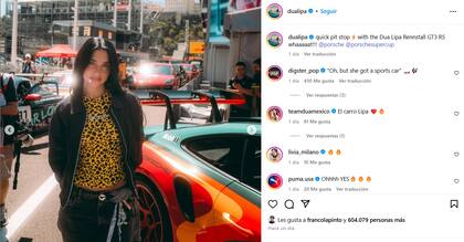 El "like" de Franco Colapinto a una publicación de Dua Lipa