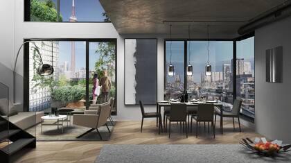 El living comedor de la casa que tendrá el cantante en Canadá