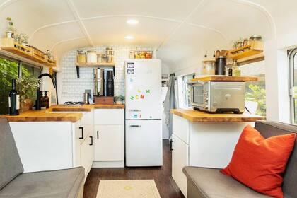 El living de la casa rodante