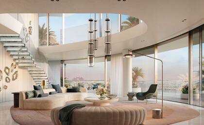 El living, el ambiente principal de una de las unidades más caras del mundo