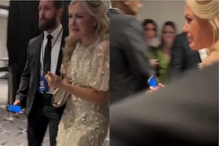 La reacción de la viuda de Charlie Kirk al ser evacuada por la amenaza en la cena con Trump