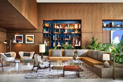 El lobby del Thompson Hollywood, en Los Ángeles