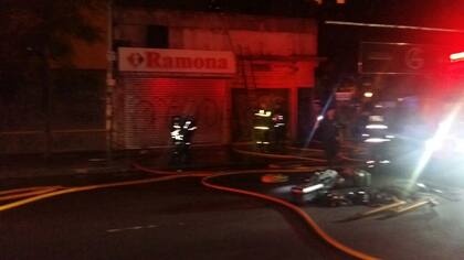 El local que se incendió en Lacroze al 2400, en Belgrano