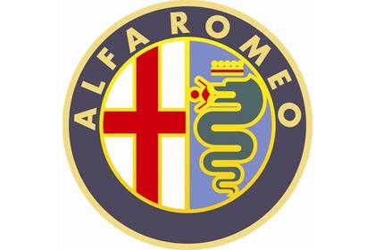 El logo de Alfa Romeo, que con el paso del tiempo fue modificando su gama de colores